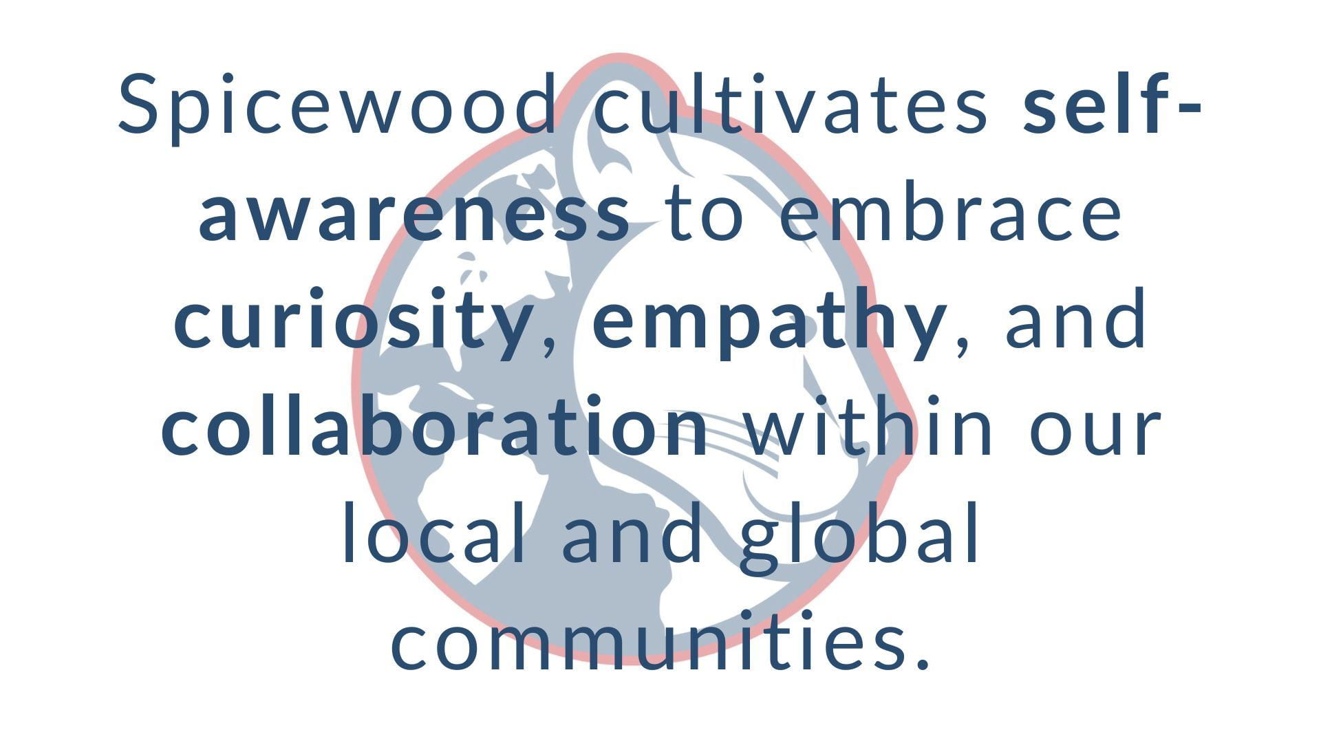 Spicewood cultivates self- awareness to embrace curiosity, empathy, and collaboration within our local and global communities.